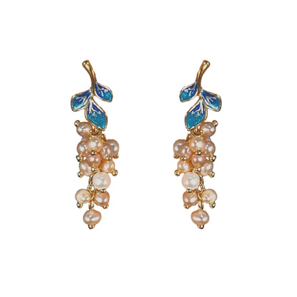 Genuine Freshwater Pearl Blue Fairy Earrings