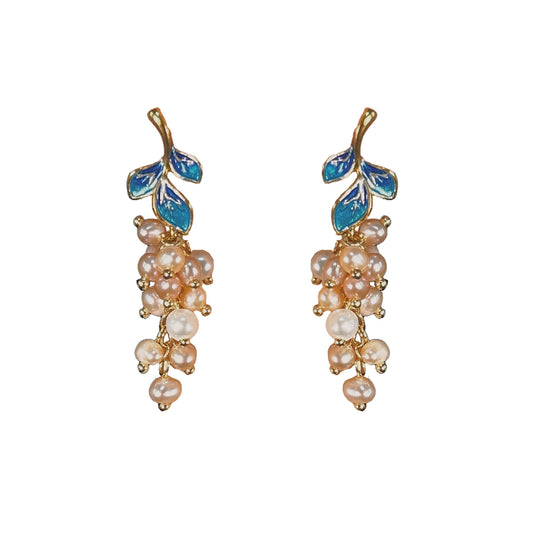 Genuine Freshwater Pearl Blue Fairy Earrings