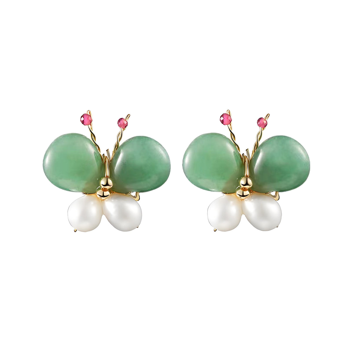 Genuine Freshwater Pearl Butterfly Earrings