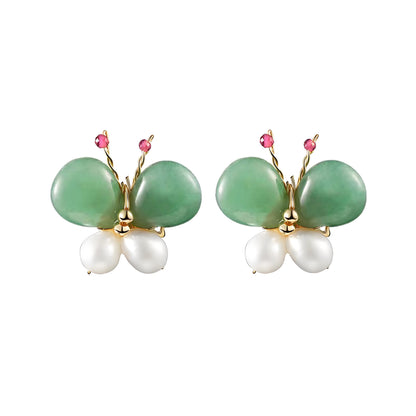 Genuine Freshwater Pearl Butterfly Earrings