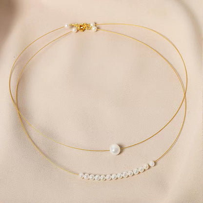 Genuine Freshwater Pearl Double Layer Necklace
