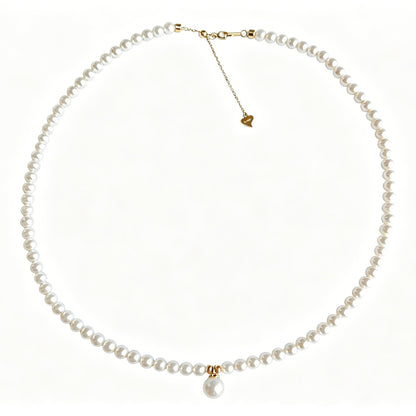 Genuine Freshwater Pearl Drop Pendant Necklace- Close-up Detail - Elegant Pearl Jewelry by Kikyo Pearl 