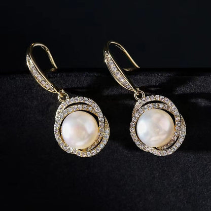 Genuine Freshwater Pearl Galaxy Earrings