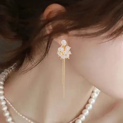 Genuine Freshwater Pearl Galaxy Fall Earrings