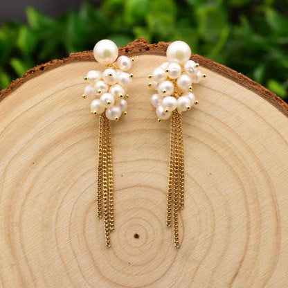 Genuine Freshwater Pearl Galaxy Fall Earrings