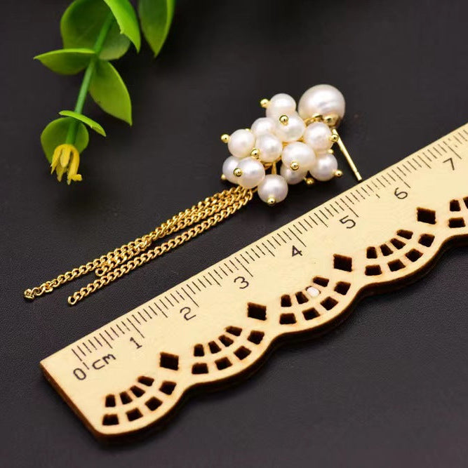 Genuine Freshwater Pearl Galaxy Fall Earrings