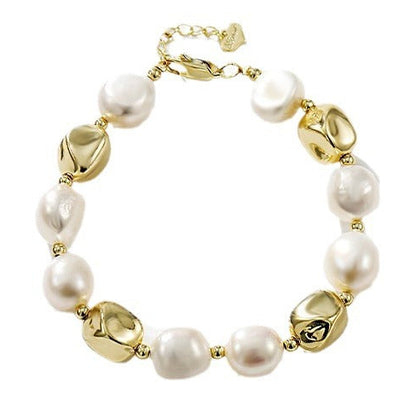 Genuine Freshwater Pearl Gold Beans Bracelets