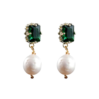 Genuine Freshwater Pearl Greenwish Earrings