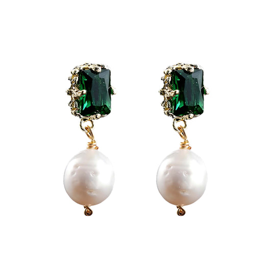 Genuine Freshwater Pearl Greenwish Earrings