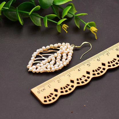 Genuine Freshwater Pearl Immortal Leaves Earrings
