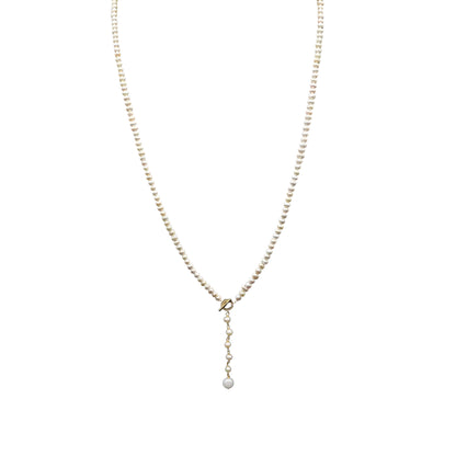 Genuine Freshwater Pearl Long Éblouissant Elf Tail Necklace