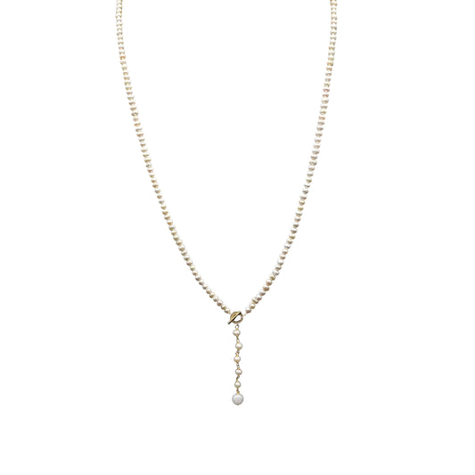 Genuine Freshwater Pearl Long Éblouissant Elf Tail Necklace