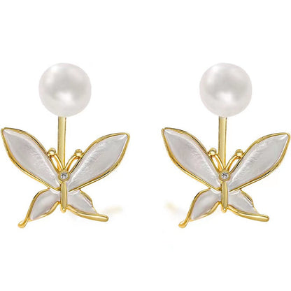 Genuine Freshwater Pearl Pansies Earrings