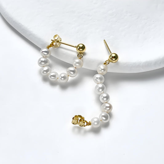 Genuine Freshwater Pearl S925 Silver Délune Earrings