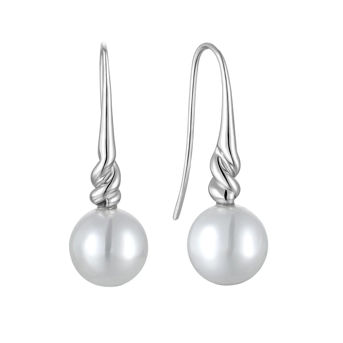 Genuine Freshwater Pearl S925 Silver Twist Earrings