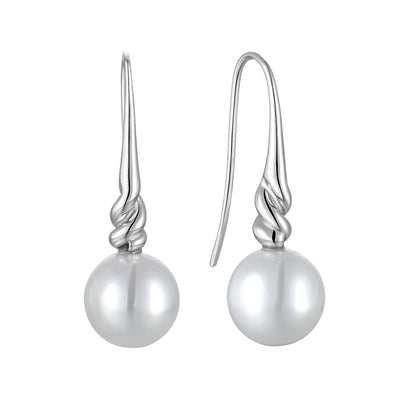 Genuine Freshwater Pearl S925 Silver Twist Earrings