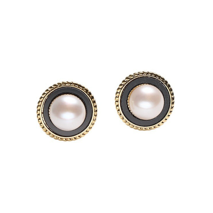 Genuine Freshwater Pearl Silhouette Earrings - Main Product View - Elegant Pearl Jewelry by Kikyo Pearl London