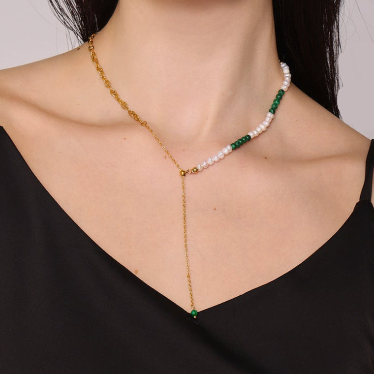 Genuine Freshwater Pearl Titanium Steel The Wizard of Oz Necklace