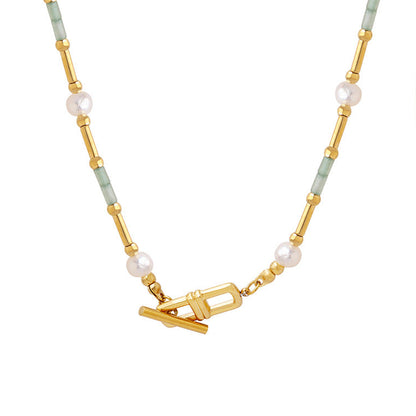 Genuine Natural Freshwater Pearl Streamer Gemstone Necklace