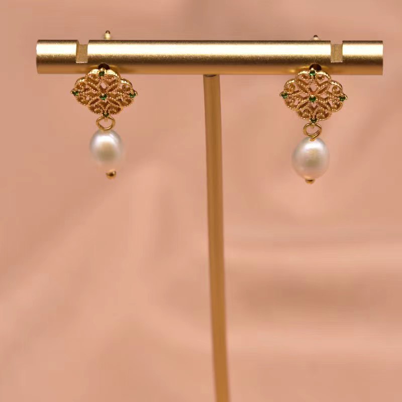 Boucles d'oreilles en perles baroques d'eau douce véritables du marché nocturne (édition limitée)