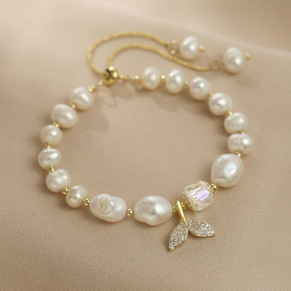 Pulsera de sirena con perlas de agua dulce genuinas