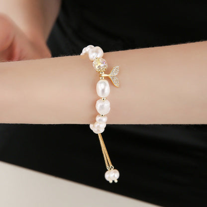 Pulsera de sirena con perlas de agua dulce genuinas