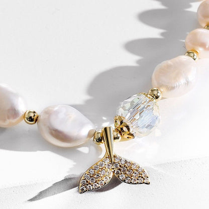 Pulsera de sirena con perlas de agua dulce genuinas
