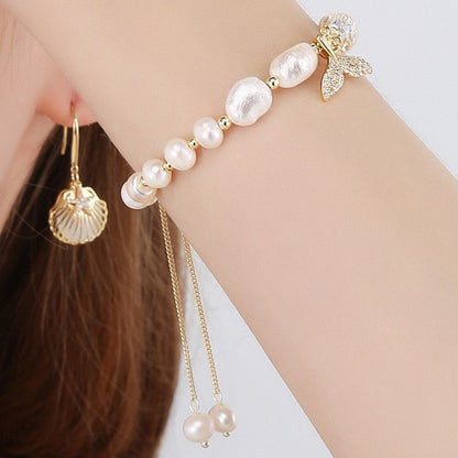 Pulsera de sirena con perlas de agua dulce genuinas