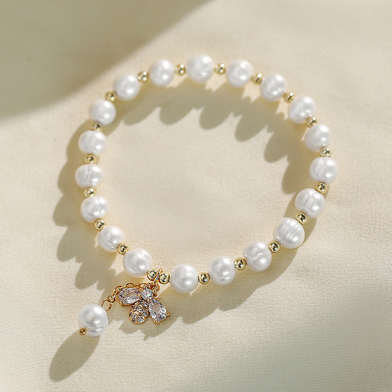 Bracelet abeille en perles d'eau douce véritables