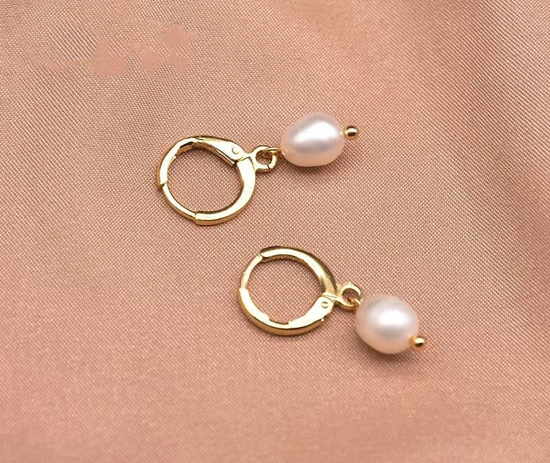 Boucles d'oreilles en perles baroques d'eau douce véritables du marché nocturne (édition limitée)