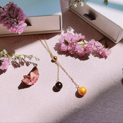 Collier Happy Duo en véritables perles d'eau douce de 9 mm