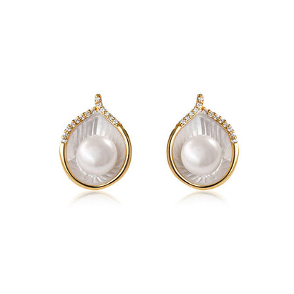 Genuine Freshwater Pearl Holy Shell Earrings