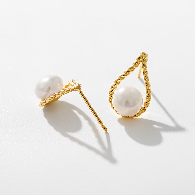 Boucles d'oreilles en corde de perles d'eau douce véritables