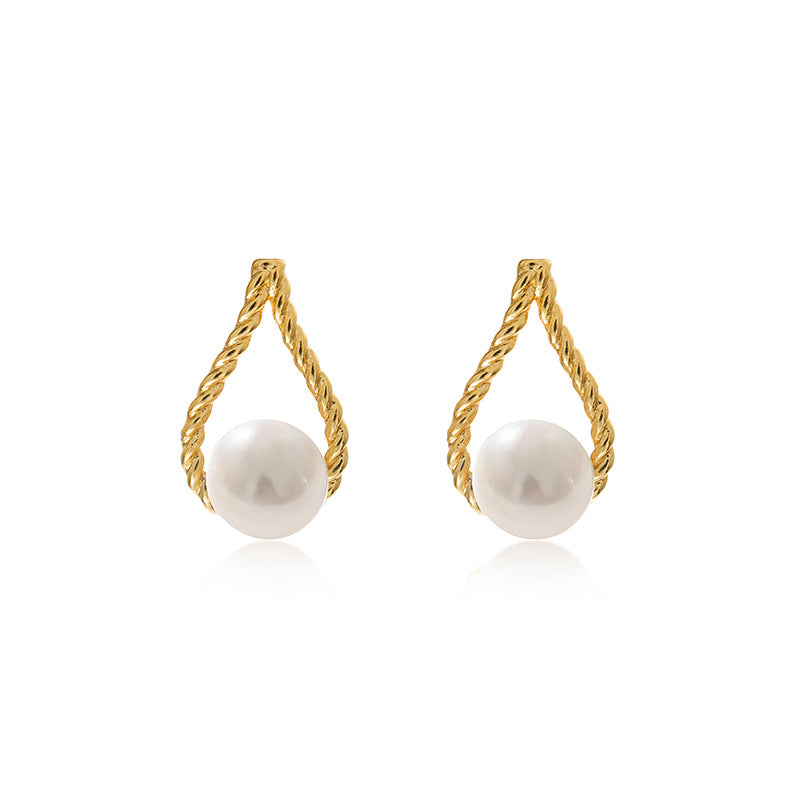 Boucles d'oreilles en corde de perles d'eau douce véritables