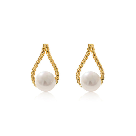 Boucles d'oreilles en corde de perles d'eau douce véritables