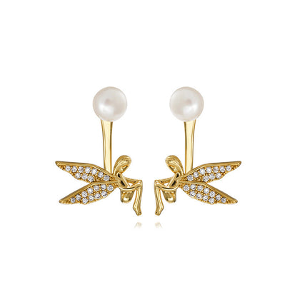 Genuine Freshwater Pearl Elf Wings Earrings