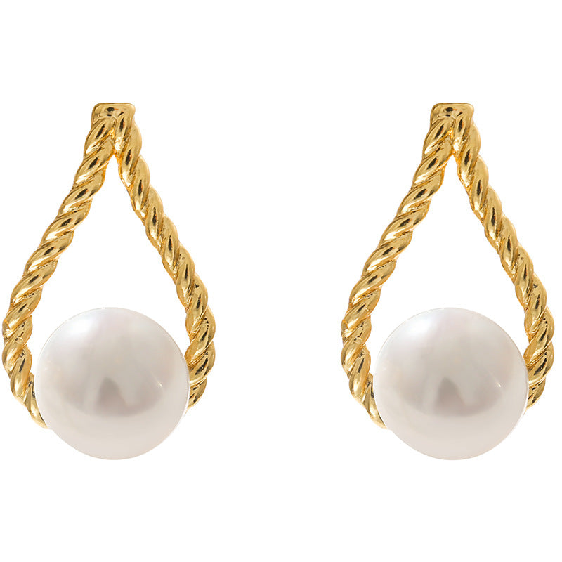 Boucles d'oreilles en corde de perles d'eau douce véritables