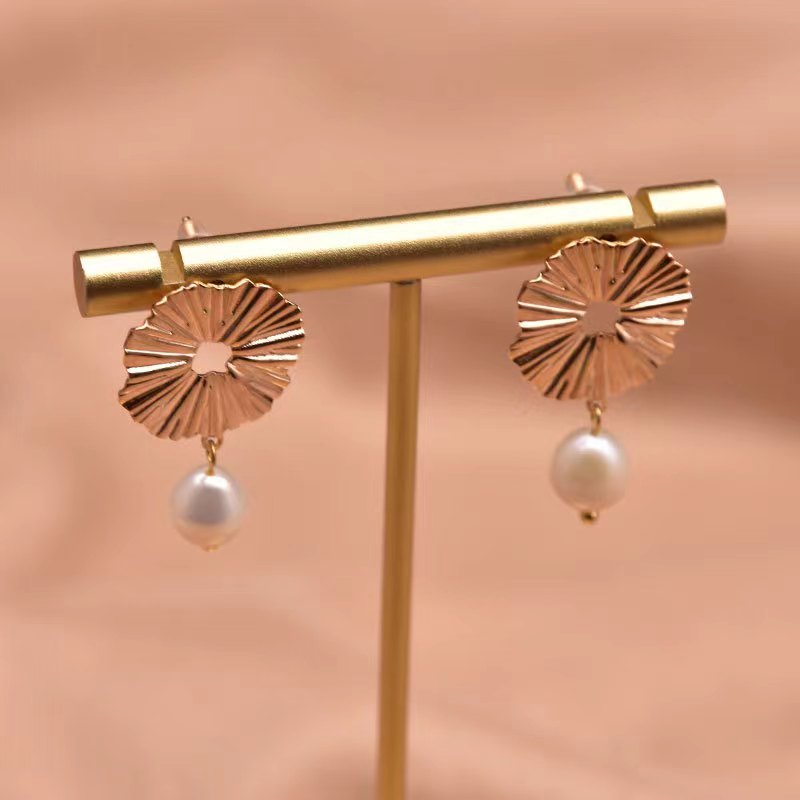 Boucles d'oreilles en perles baroques d'eau douce véritables du marché nocturne (édition limitée)