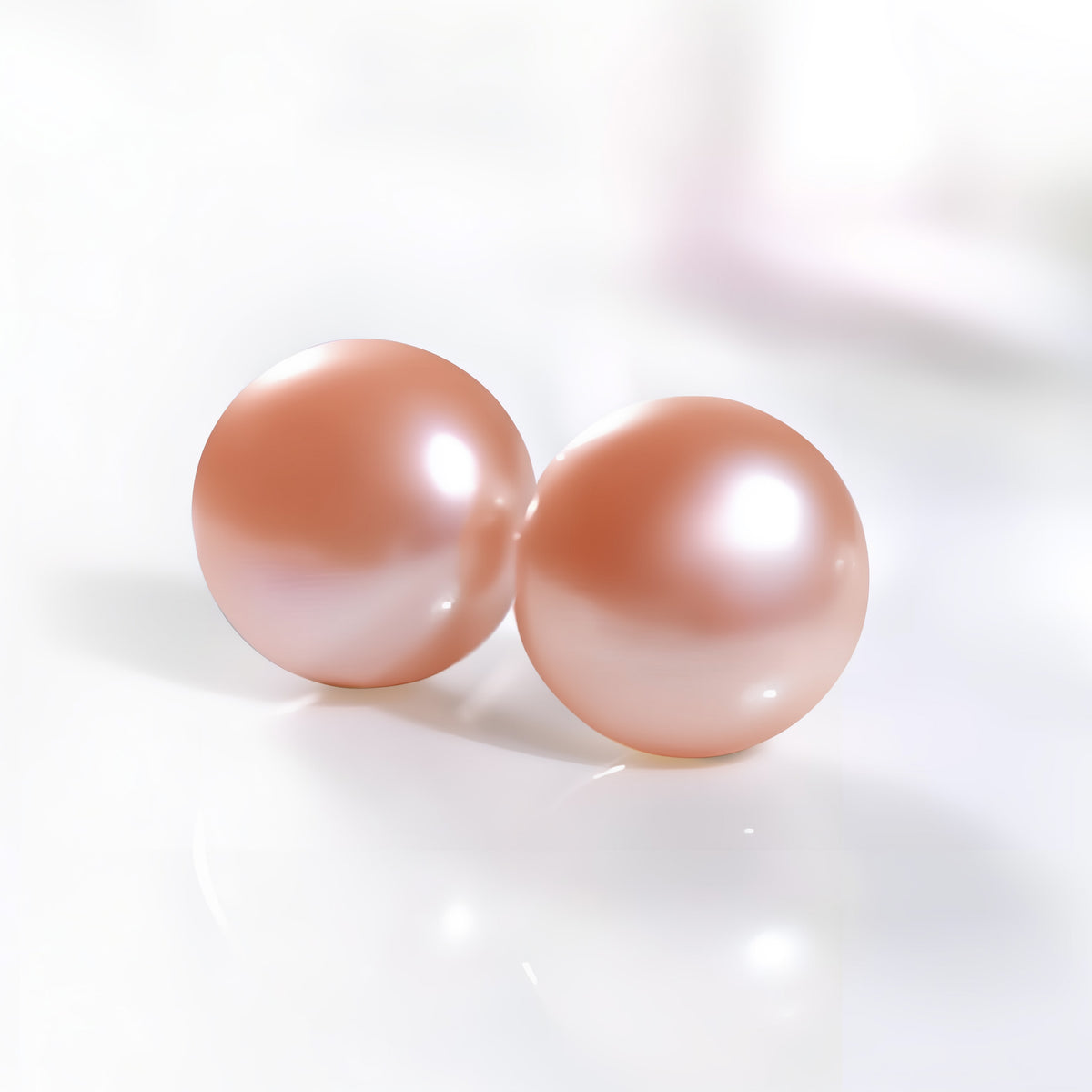 S925 Silver 4-10mm Pink Freshwater Button Pearl Stud Earrings