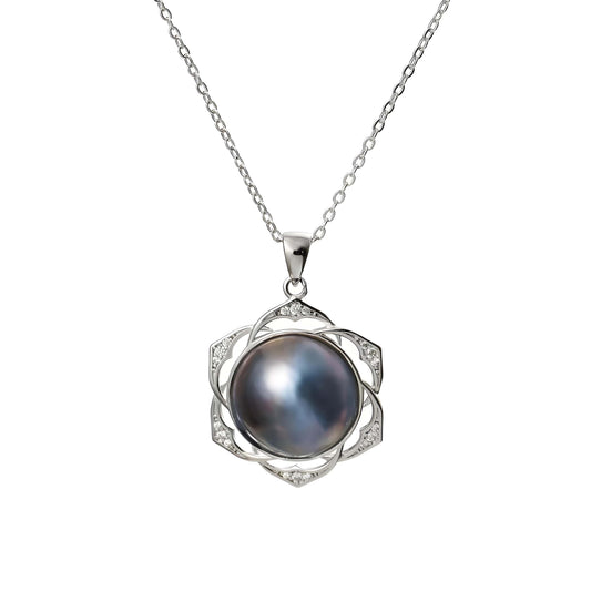 S925 Silver Genuine Tahitian Pearl Robaya Necklace