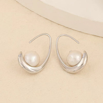 S925 Silver Genuine Freshwater Pearl Cradle Earrings