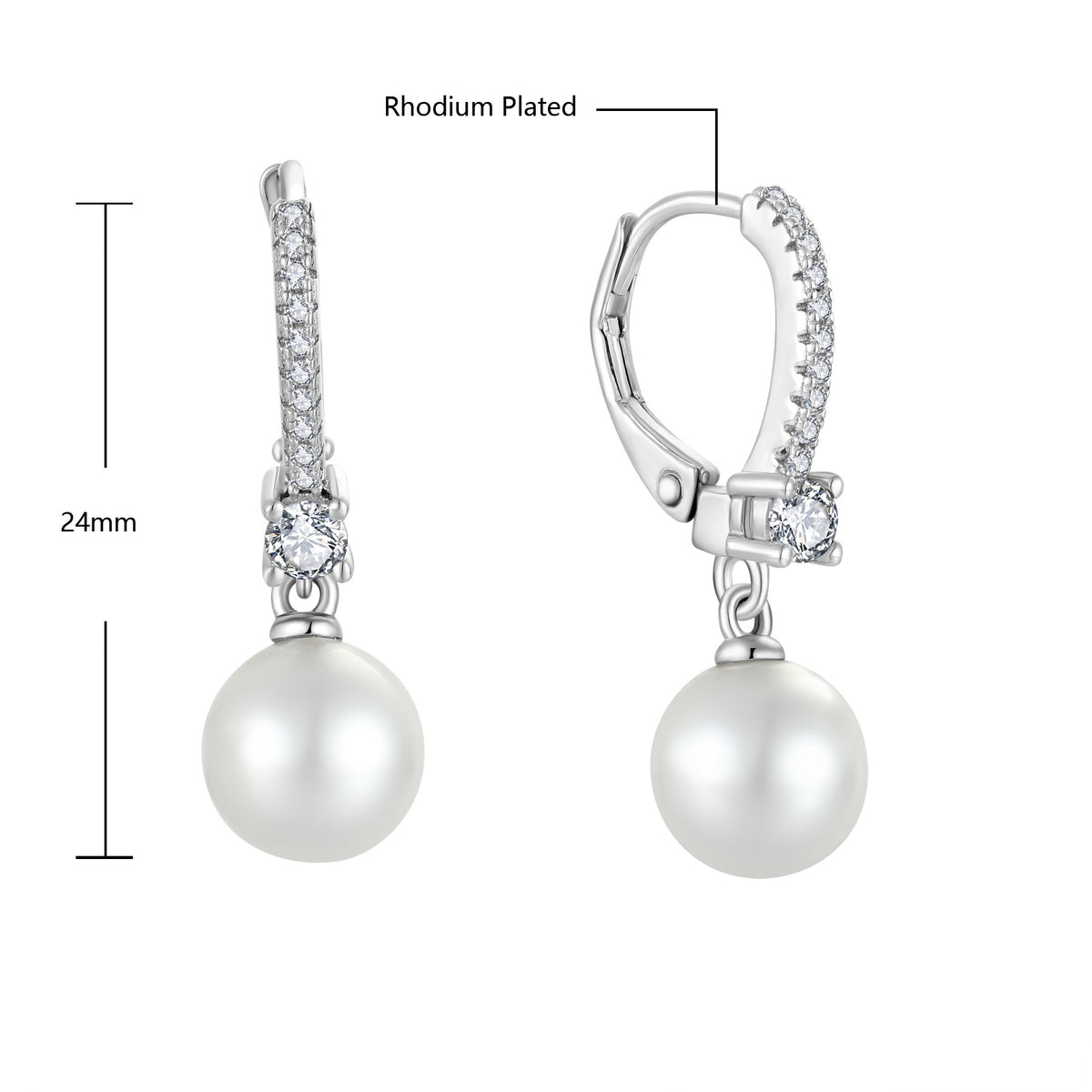 S925 Silver Genuine Freshwater Pearl Diamond Wisper Earrings