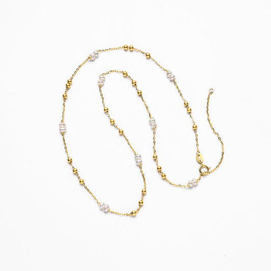 S925 Silver Genuine Freshwater Pearl Grain Necklace