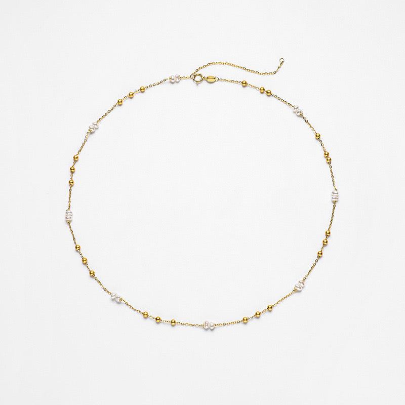 S925 Silver Genuine Freshwater Pearl Grain Necklace