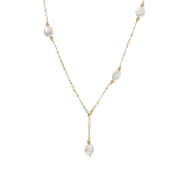 S925 Silver Genuine Freshwater Pearl Happy Dew Necklace - Main Product View - Elegant Pearl Jewelry by Kikyo Pearl London