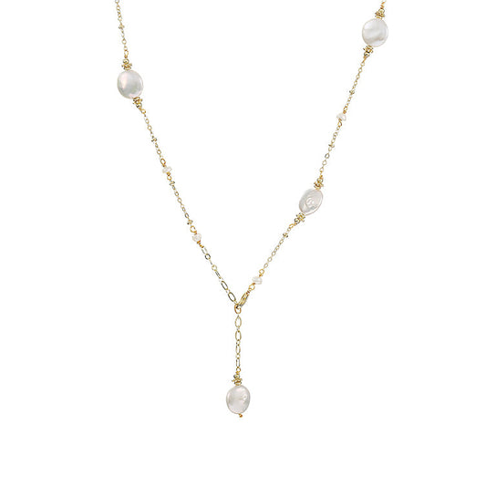 S925 Silver Genuine Freshwater Pearl Happy Dew Necklace - Main Product View - Elegant Pearl Jewelry by Kikyo Pearl London