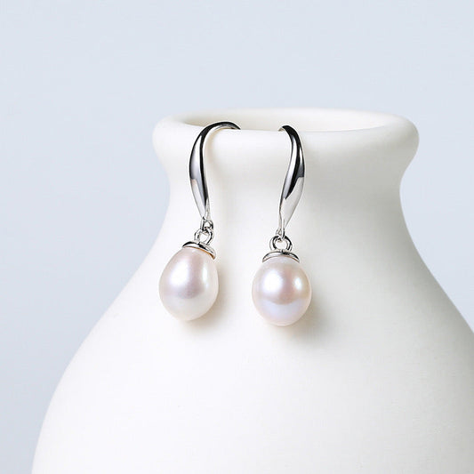 S925 Silver Genuine Freshwater Pearl Venus Earrings - Main Product View - Elegant Pearl Jewelry by Kikyo Pearl