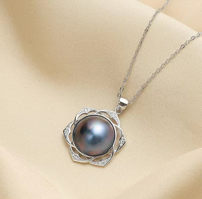S925 Silver Genuine Tahitian Pearl Robaya Necklace