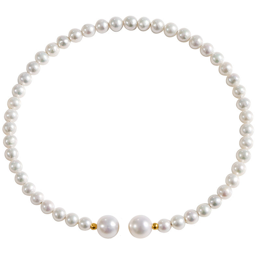 Solid 18K Gold Genuine Freshwater AAAA Pearl Peace Bracelet