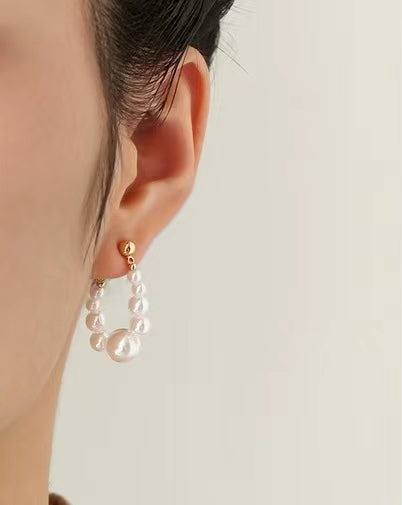Boucles d'oreilles Lydia en véritables perles d'eau douce